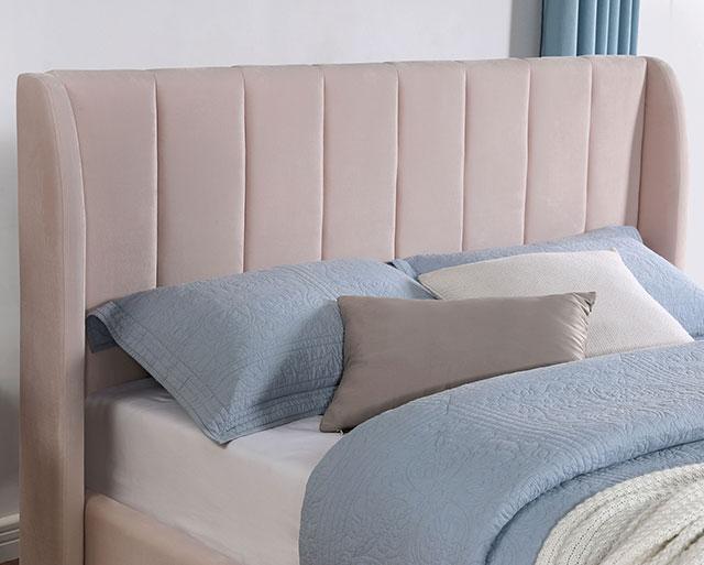 PEARL Full, Queen, & Twin Bed, Light Pink - Marjories Furniture (Las Vegas, NV)