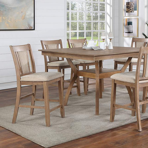 UPMINSTER Counter Ht. Table, Natural Tone - Marjories Furniture (Las Vegas, NV)