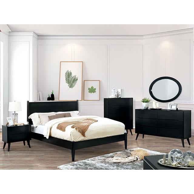LENNART II Black & White Cal.King, E.King, Full, Queen, Twin Bed - Marjories Furniture (Las Vegas, NV)