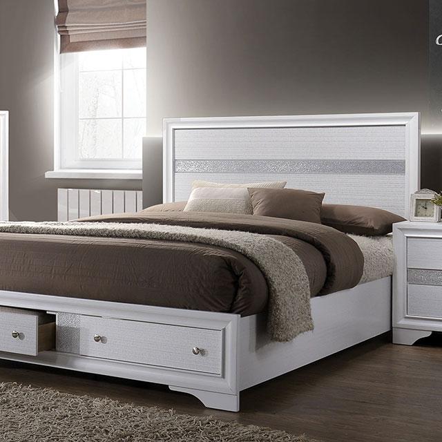 CHRISSY E.King, Full, & Queen Bed White, Grey, & Black - Marjories Furniture (Las Vegas, NV)