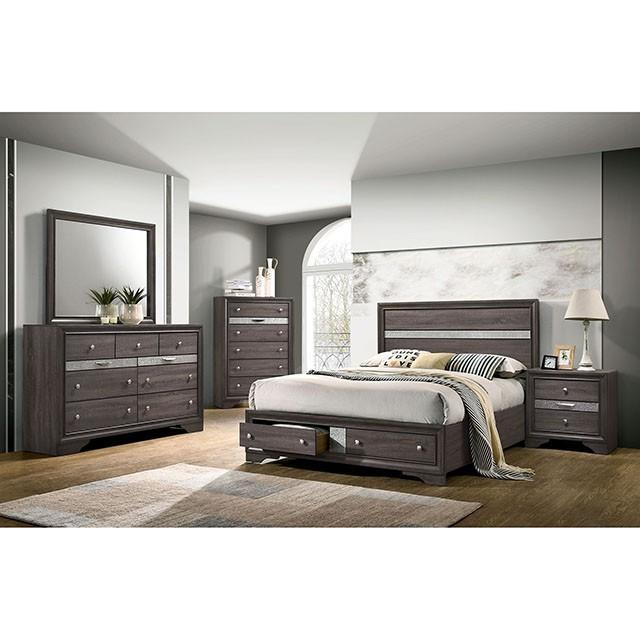 CHRISSY E.King, Full, & Queen Bed White, Grey, & Black - Marjories Furniture (Las Vegas, NV)