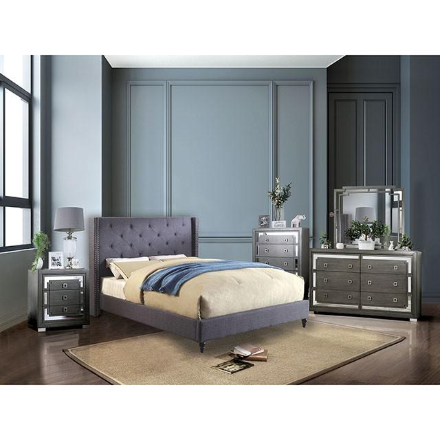 Anabelle E.King Bed Purple & Natural - Marjories Furniture (Las Vegas, NV)