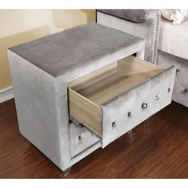 Alzir Gray Night Stand - Marjories Furniture (Las Vegas, NV)