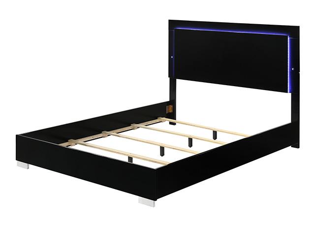 Sinistra Bed Beige, Black, White - Marjories Furniture (Las Vegas, NV)