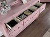 Zohar Queen & Twin Bed Black, Grey, & Pink - Marjories Furniture (Las Vegas, NV)