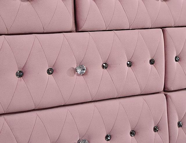 Zohar Queen & Twin Bed Black, Grey, & Pink - Marjories Furniture (Las Vegas, NV)