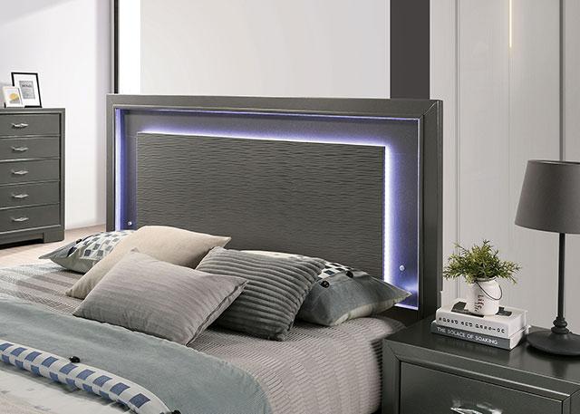 ALISON Cal.King, E.King, Full, Queen Bed, Dark Walnut - Marjories Furniture (Las Vegas, NV)