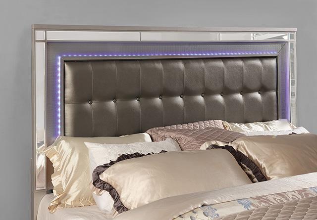 Brachium Bed White & Silver - Marjories Furniture (Las Vegas, NV)