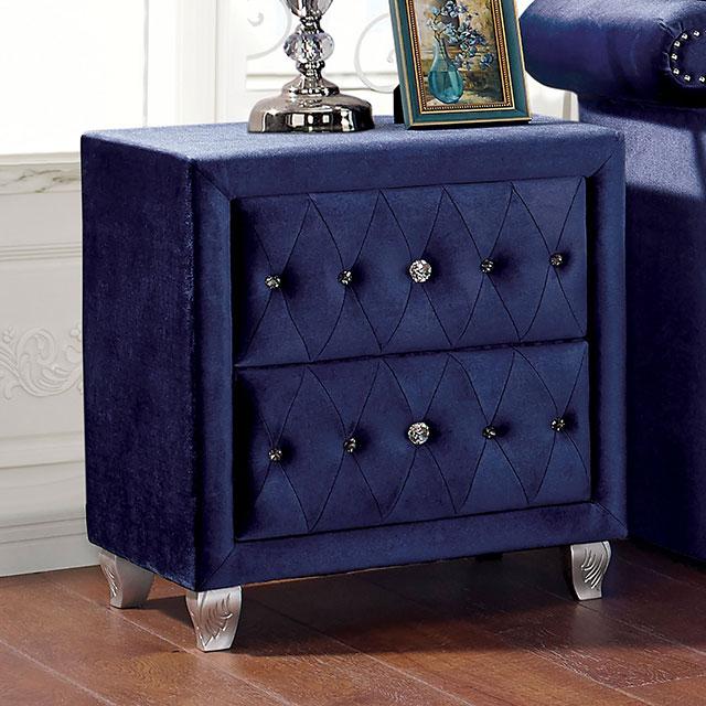 Alzire Black & Blue Night Stand - Marjories Furniture (Las Vegas, NV)