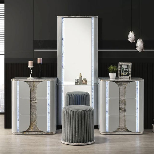 Cleburne Vanity Set with Stool - Marjories Furniture (Las Vegas, NV)
