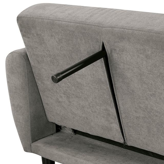 Aristide Futon Sofa Grey & Brown - Marjories Furniture (Las Vegas, NV)