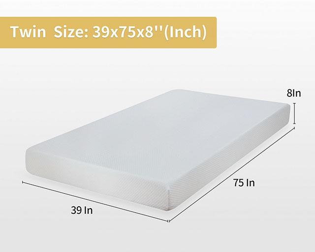 Artemisia 8" Memory Foam Mattress White - Marjories Furniture (Las Vegas, NV)