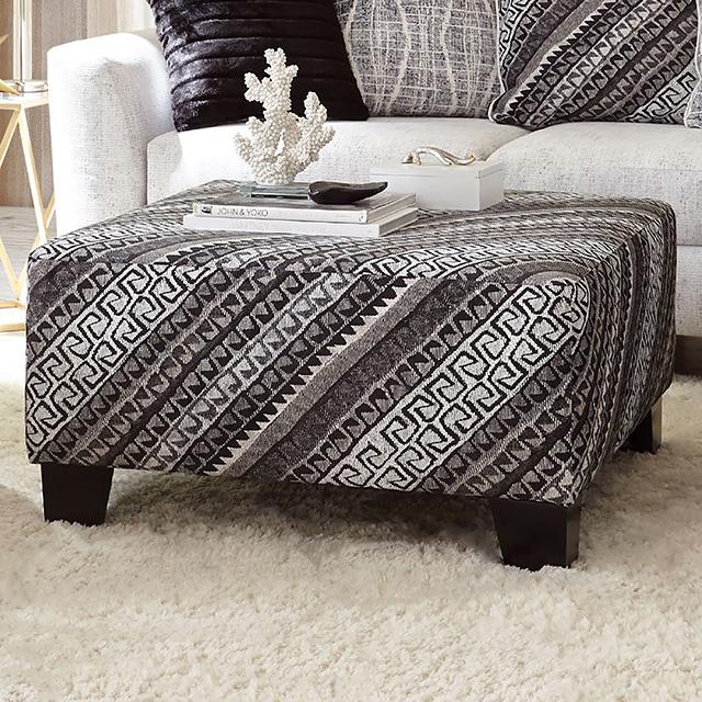 EIMEAR Ottoman, Off-white/Black - Marjories Furniture (Las Vegas, NV)