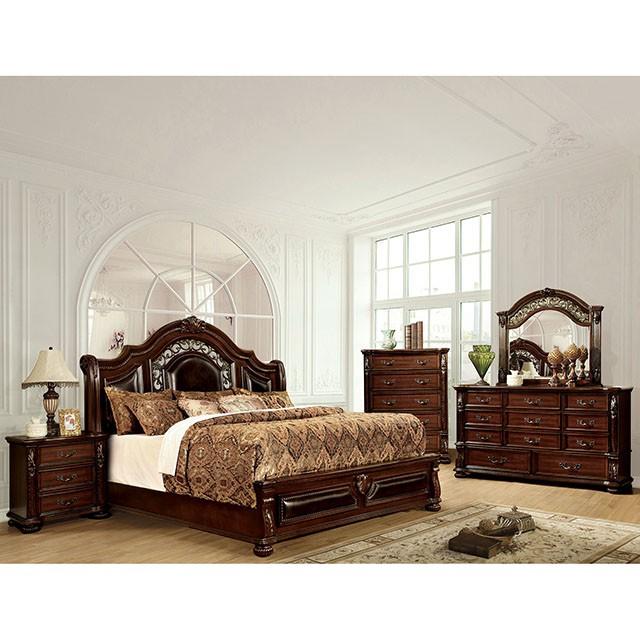 Flandreau Brown Cherry/Espresso Cal.King, E.King & Queen Bed - Marjories Furniture (Las Vegas, NV)