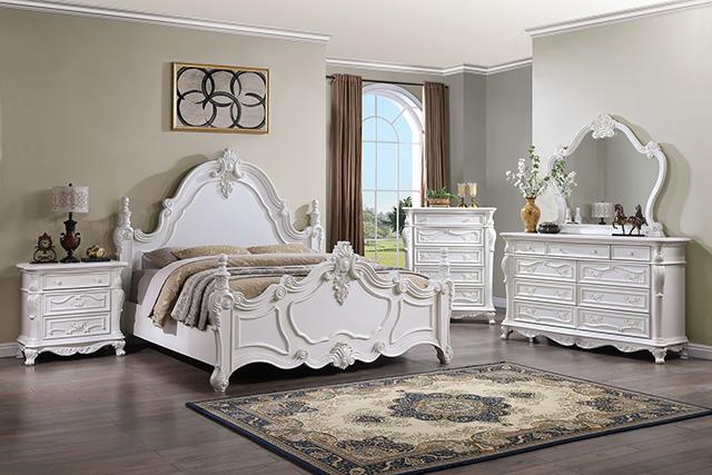 Francione Bed Chrome & Cherry - Marjories Furniture (Las Vegas, NV)