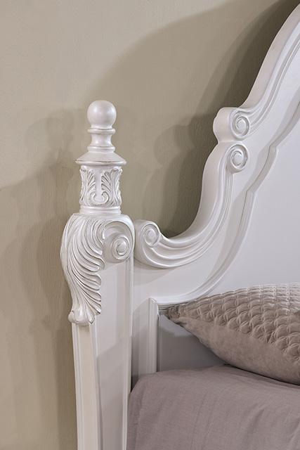 Francione Bed Chrome & Cherry - Marjories Furniture (Las Vegas, NV)