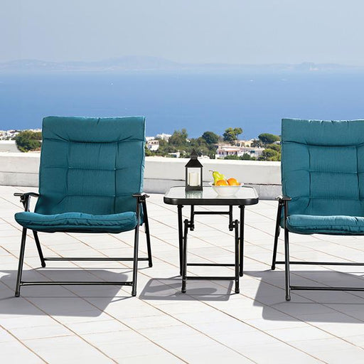 Bastia 3 Pc. Conversation Set Teal & Beige - Marjories Furniture (Las Vegas, NV)