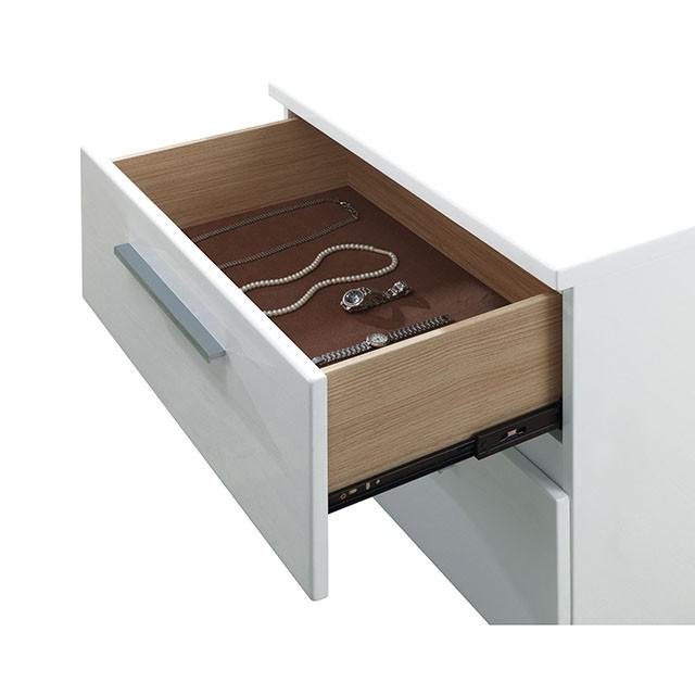 CLEMENTINE Glossy White E.King Bed - Marjories Furniture (Las Vegas, NV)
