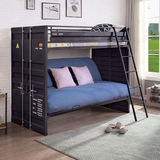 LAFRAY Twin Bunk Bed w/ Futon Base - Marjories Furniture (Las Vegas, NV)
