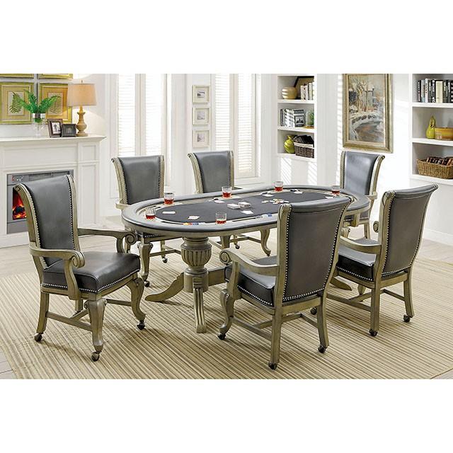 MELINA Gray Arm Chair - Marjories Furniture (Las Vegas, NV)