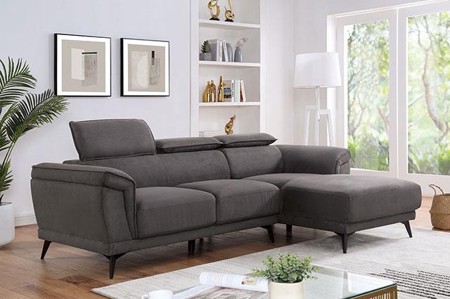 NAPANEE Sectional, Dark Gray - Marjories Furniture (Las Vegas, NV)