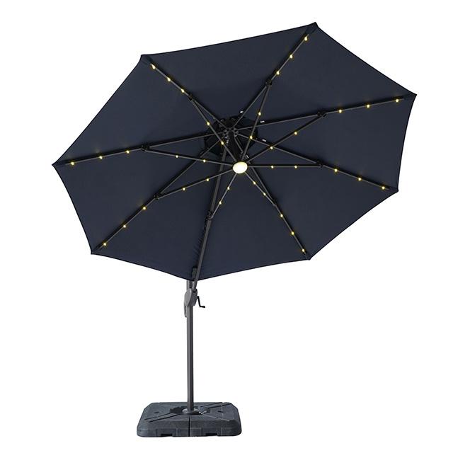 Nuti 10 Ft Round Umbrella w/ LED Light + 37" Large Base - Marjories Furniture (Las Vegas, NV)