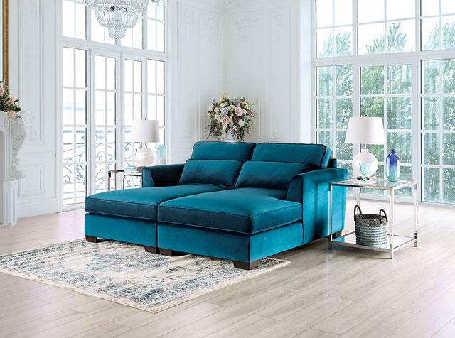 PEREGRINE Sectional, Teal - Marjories Furniture (Las Vegas, NV)