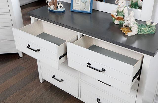 PRIAM Dresser, White/Gray - Marjories Furniture (Las Vegas, NV)