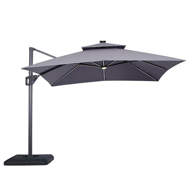 Sano 10 Ft Square Umbrella w/ Double Top w/ LED Light + 37" Large Base - Marjories Furniture (Las Vegas, NV)