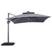 Sano 10 Ft Square Umbrella w/ Double Top w/ LED Light + 37" Large Base - Marjories Furniture (Las Vegas, NV)
