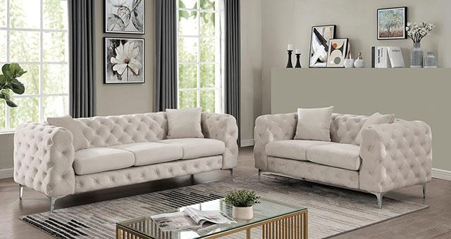 SAPPHIRA Chair, Beige - Marjories Furniture (Las Vegas, NV)