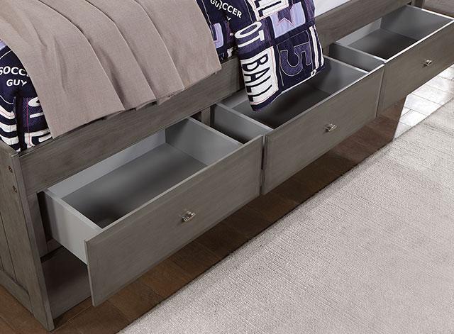 TIBALT Twin DayBed w/ Trundle, Dark Gray - Marjories Furniture (Las Vegas, NV)