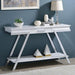 TITUS Sofa Table, White/Chrome - Marjories Furniture (Las Vegas, NV)