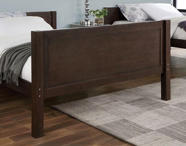 STAMOS Full/Full, Twin/Full, & Twin/twin Bunk Bed, Walnut - Marjories Furniture (Las Vegas, NV)
