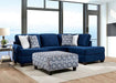 WALDPORT Ottoman, Navy/White - Marjories Furniture (Las Vegas, NV)