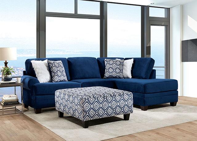 WALDPORT Swivel Chair, Navy - Marjories Furniture (Las Vegas, NV)