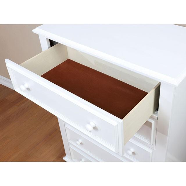 OLIVIA White Chest - Marjories Furniture (Las Vegas, NV)