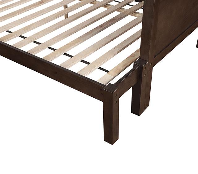 STAMOS Full/Full, Twin/Full, & Twin/twin Bunk Bed, Walnut - Marjories Furniture (Las Vegas, NV)