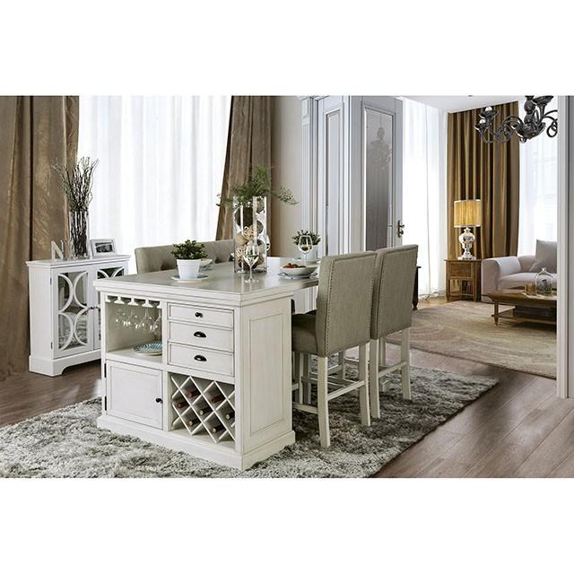 Sutton Antique White Counter Ht. Chair (2/CTN) - Marjories Furniture (Las Vegas, NV)