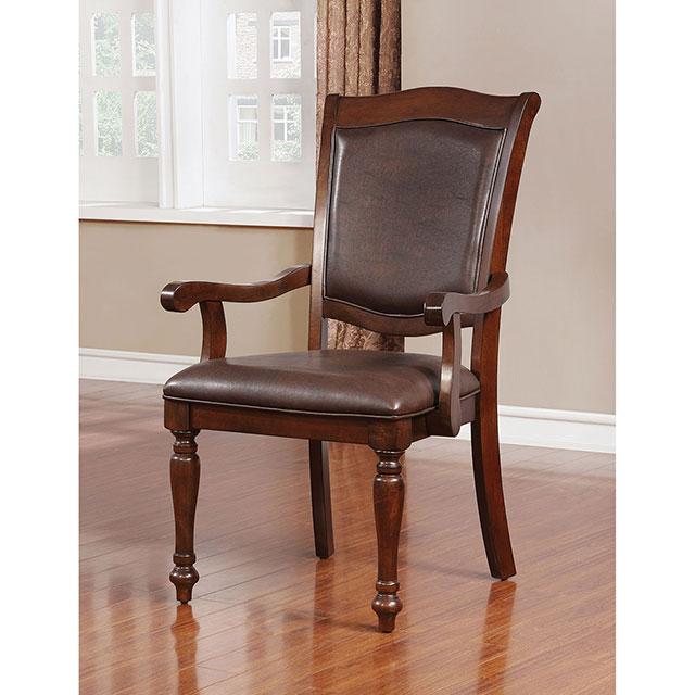 Sylvana Brown Cherry/Espresso Arm Chair (2/CTN) - Marjories Furniture (Las Vegas, NV)
