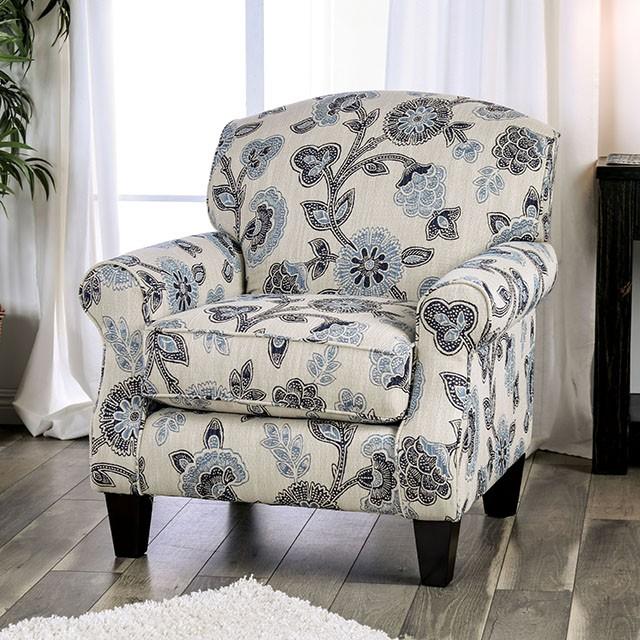 Nash Ivory Chair, Floral - Marjories Furniture (Las Vegas, NV)