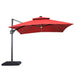 Sano 10 Ft Square Umbrella w/ Double Top w/ LED Light + 37" Large Base - Marjories Furniture (Las Vegas, NV)