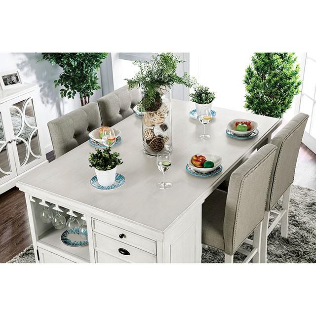 Sutton Antique White Counter Ht. Table - Marjories Furniture (Las Vegas, NV)