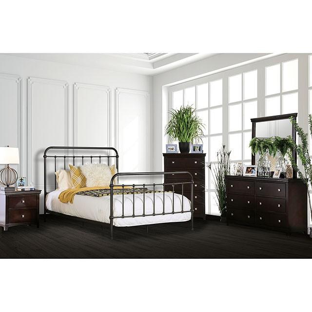 IRIA Dark Bronze Cal.King & E.King Bed - Marjories Furniture (Las Vegas, NV)