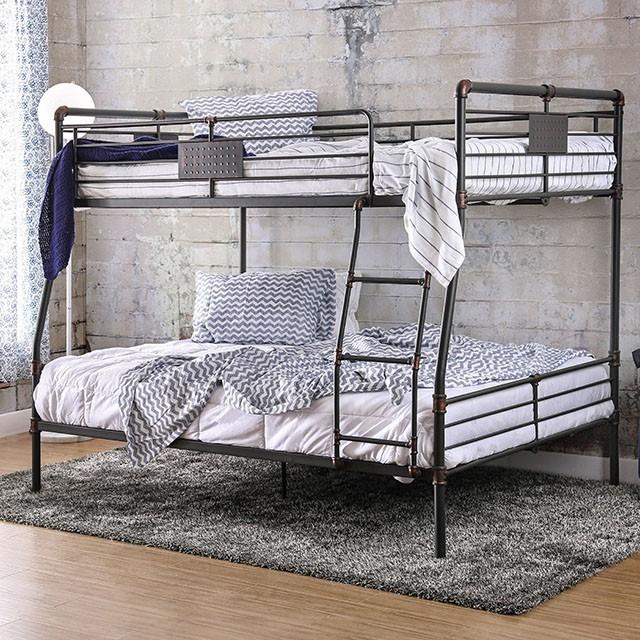 Olga I Antique Black Full/Full Bunk Bed - Marjories Furniture (Las Vegas, NV)