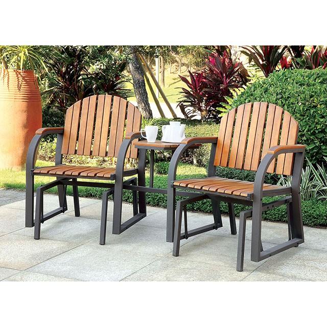 PERSE Dark Gray/Oak Rocking Chair - Marjories Furniture (Las Vegas, NV)