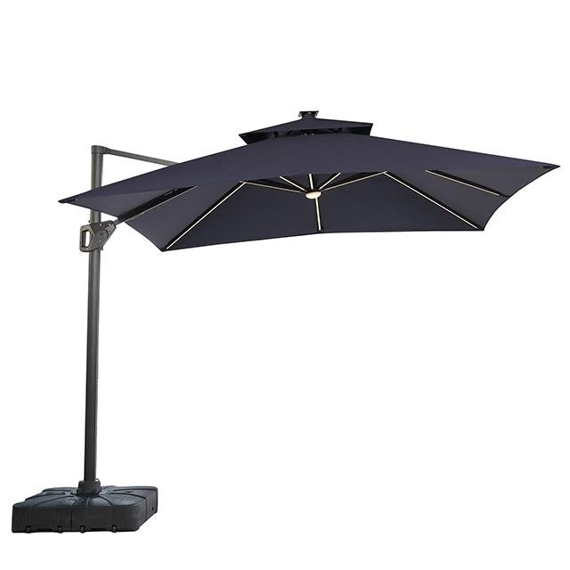 Sano 10 Ft Square Umbrella w/ Double Top w/ LED Light + 37" Large Base - Marjories Furniture (Las Vegas, NV)