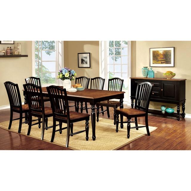 MAYVILLE Black/Antique Oak Side Chair (2/CTN) - Marjories Furniture (Las Vegas, NV)