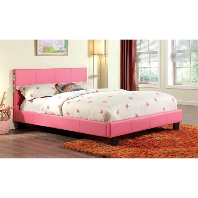 Evans Bed Espresso & Pink - Marjories Furniture (Las Vegas, NV)