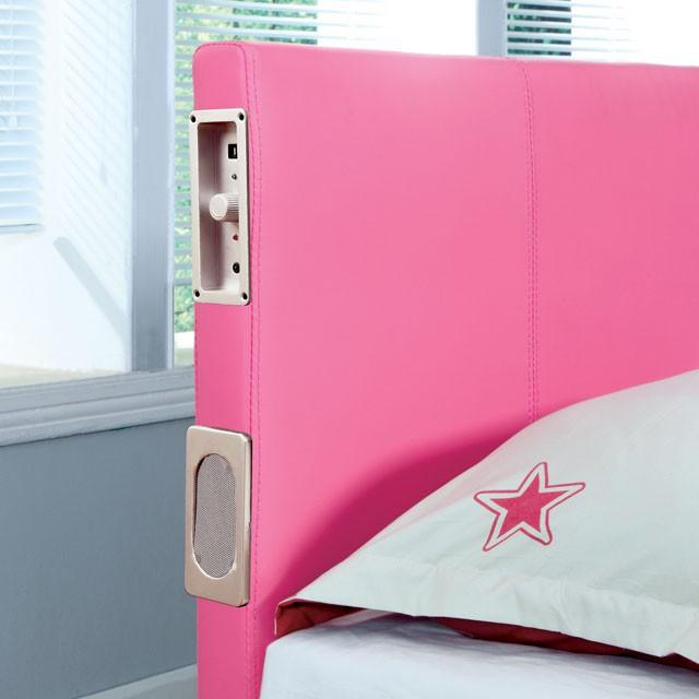 Evans Bed Espresso & Pink - Marjories Furniture (Las Vegas, NV)